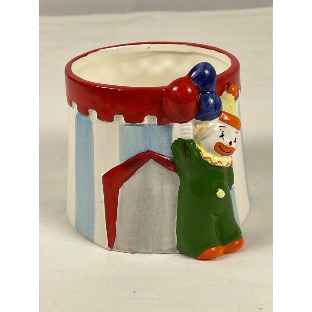 Vintage Nancy Pew Giftwares Clown Circus Tent Planter Taiwan Decorative Ceramic